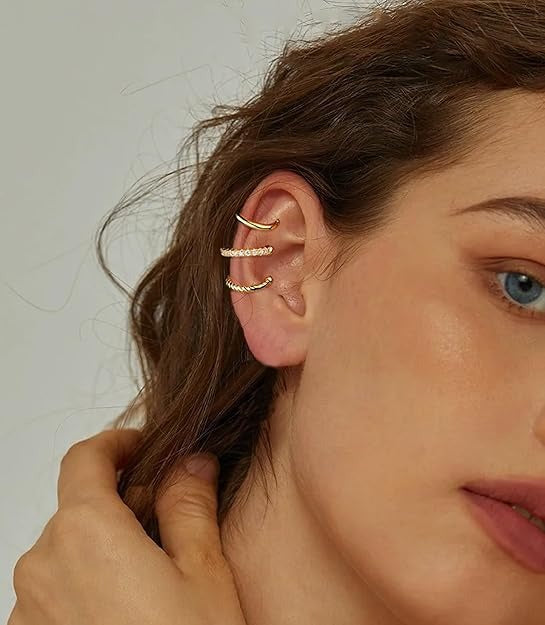 9-Piece Gold Cuff Earrings Set